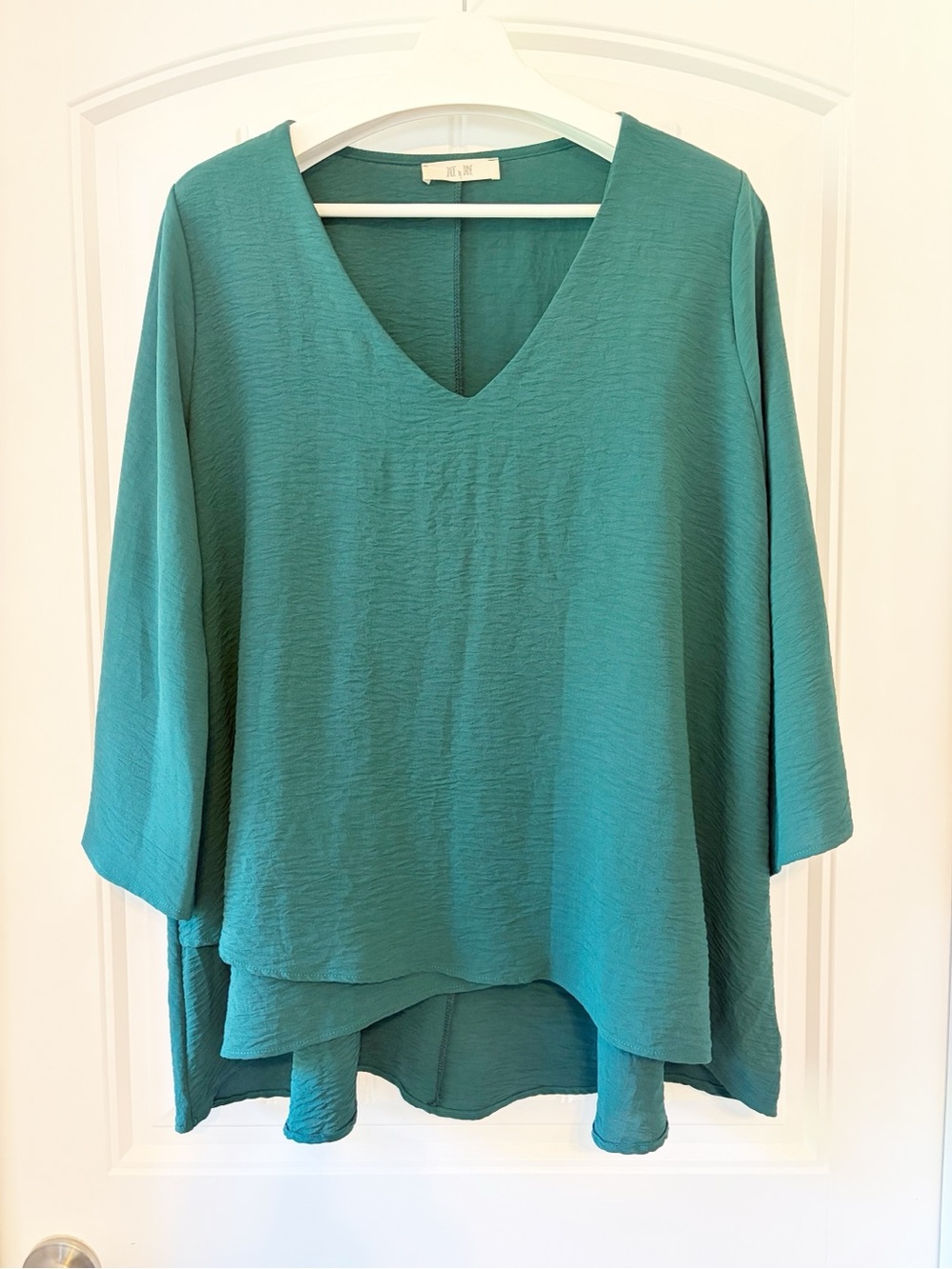 Chic Soul Teal V-Neck Layered Tunic